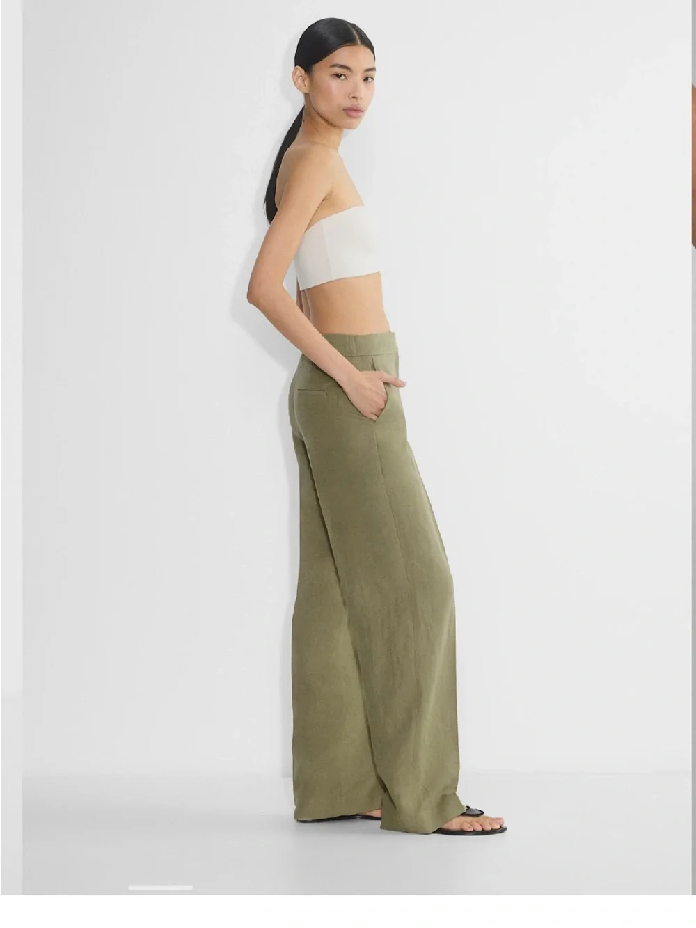 Aritzia Limitless Pant- Cruise Linen- size 2 - Sun-dried Olive Green - BNWT